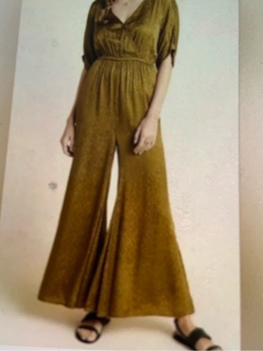NWT Anthropologie Maeve Jacqueline Romper Jumpsuit Small Moss wide Leg